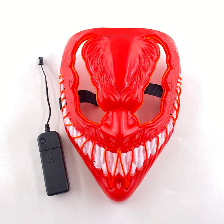 New Arrival Halloween Mask Horror Venom  LED Luminous Mask Cosplay Costume Makeup Prom Party